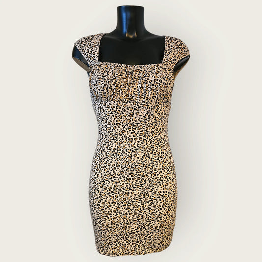 Topshop UK 8 Leopard Print Mini Dress