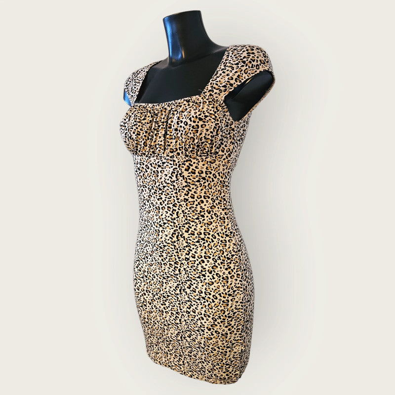 Topshop UK 8 Leopard Print Mini Dress