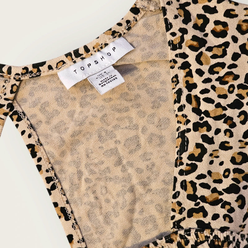 Topshop UK 8 Leopard Print Mini Dress