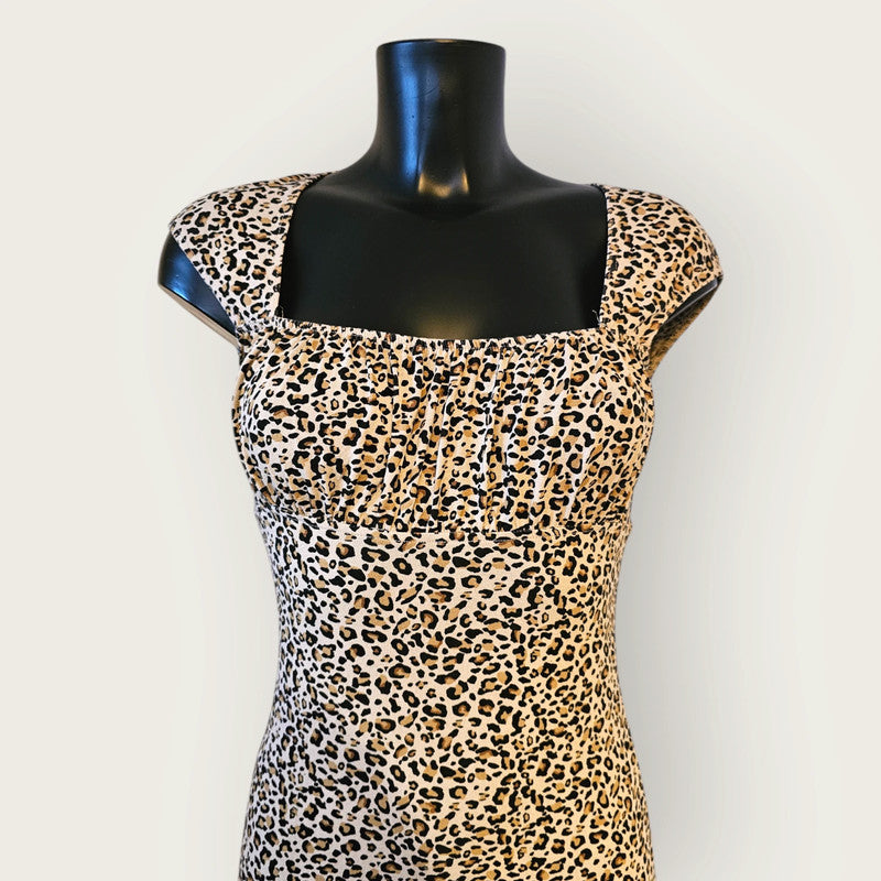 Topshop UK 8 Leopard Print Mini Dress