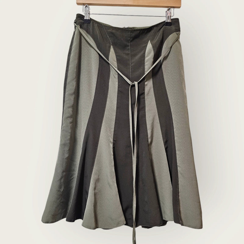 Two-toned Green Midi Skirt – H&M UK 10