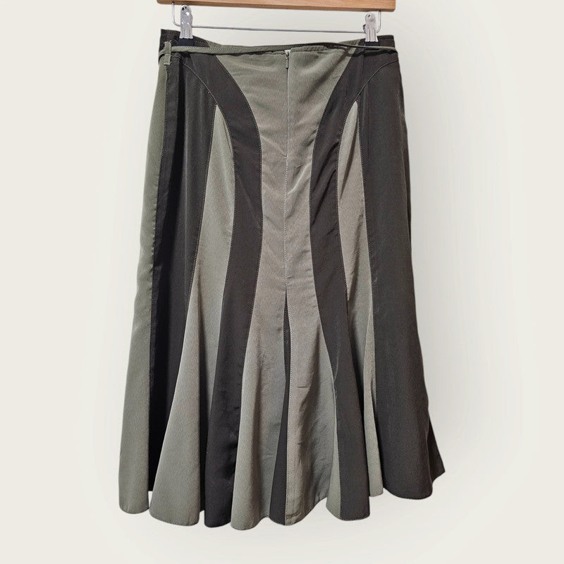 Two-toned Green Midi Skirt – H&M UK 10