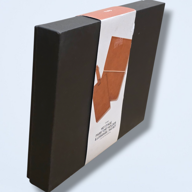 Typo Tan Leather Heritage Luggage Set New