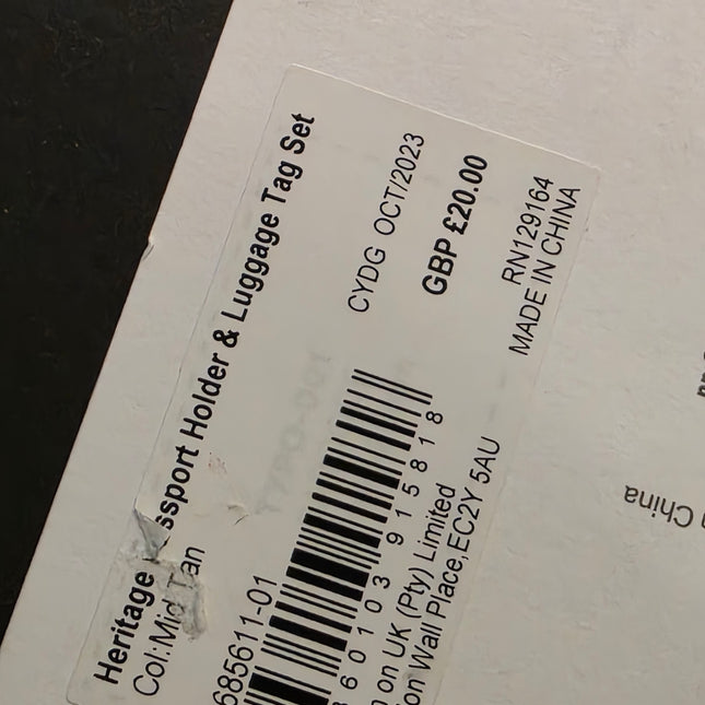 Typo Tan Leather Heritage Luggage Set New