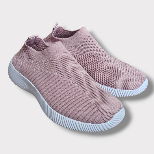 Unbranded Dusky Pink Slip-On Mesh Trainers – Size UK 2 – Lightweight & Breathable