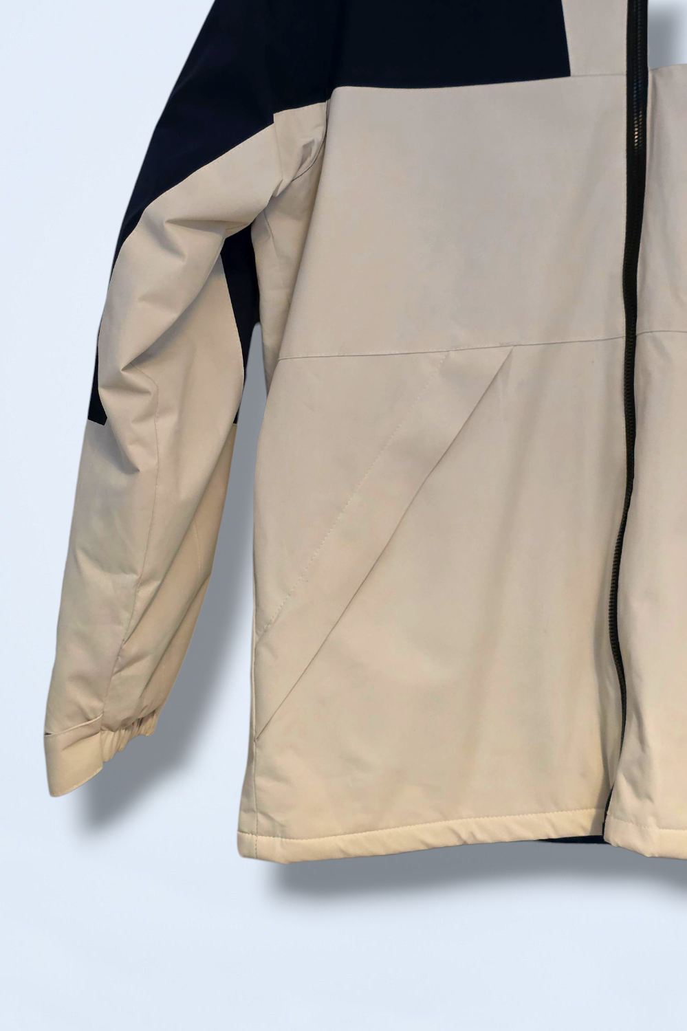 Unbranded Size Small Beige & Blue Fur-lined Coat