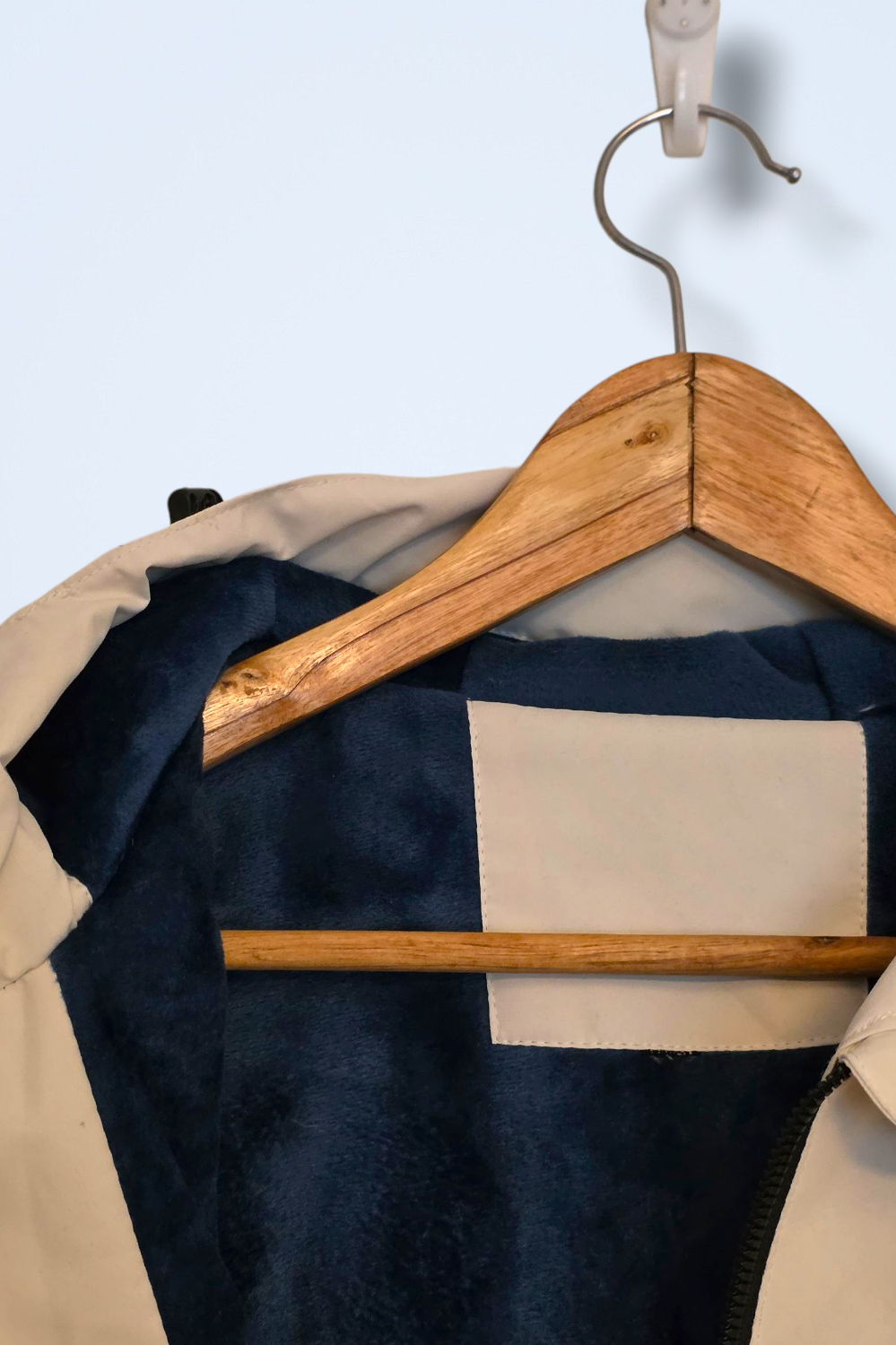 Unbranded Size Small Beige & Blue Fur-lined Coat