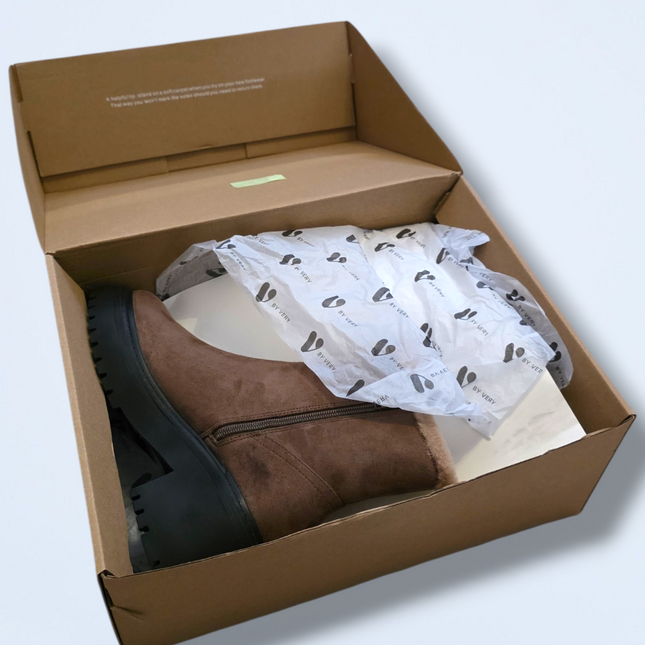 Very – NWB – Size 6 – Brown Faux Fur Lined Ankle Boots – Zip-up