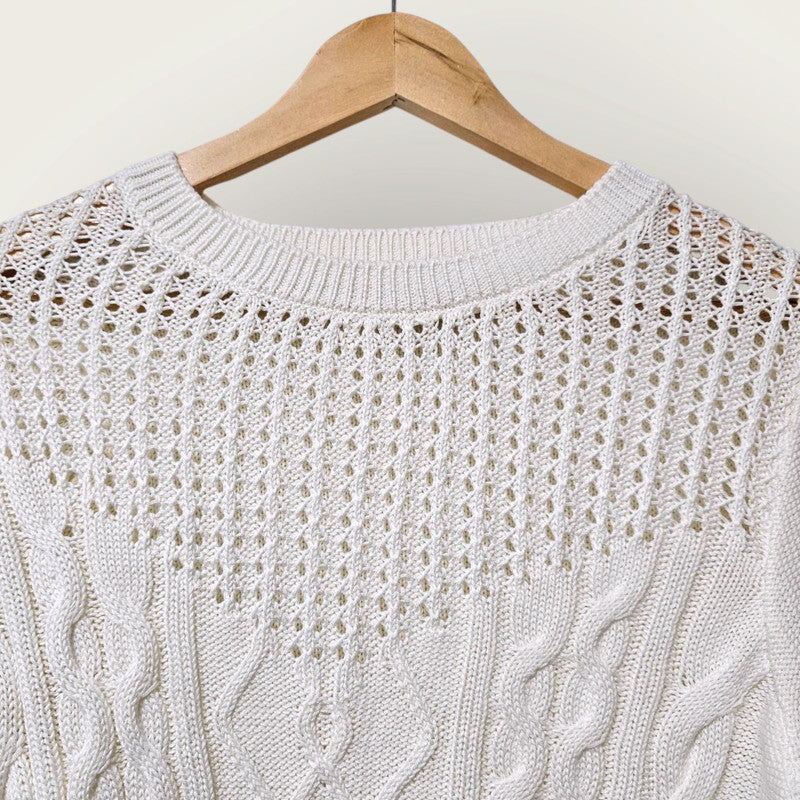 Very UK 10 Cream Knitted Jumper New