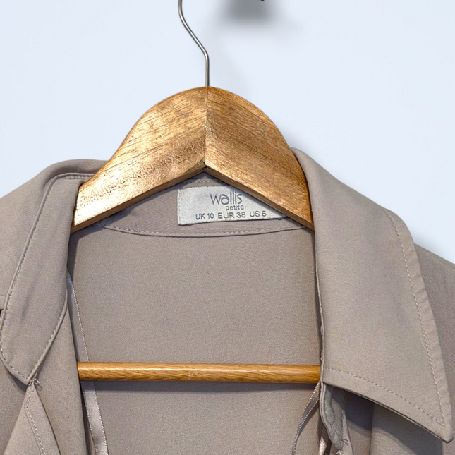 Wallis Petite UK 10 Beige Rolled Sleeve Jacket