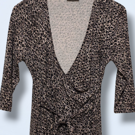 Wallis – Size 14 Petite – Animal Printed Wrap Dress – Short Sleeved
