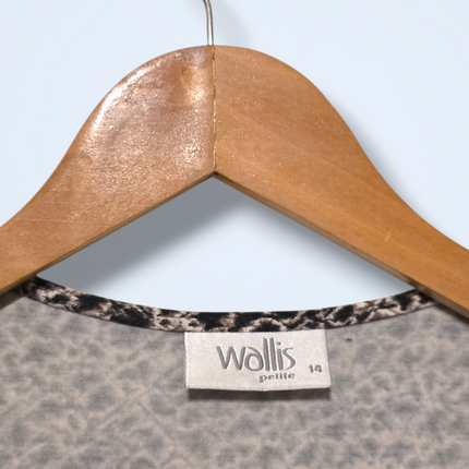 Wallis – Size 14 Petite – Animal Printed Wrap Dress – Short Sleeved