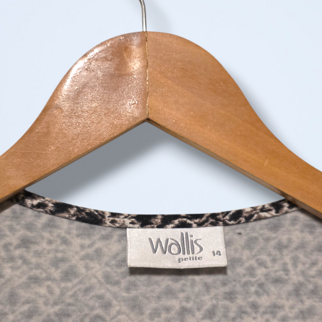 Wallis – Size 14 Petite – Animal Printed Wrap Dress – Short Sleeved