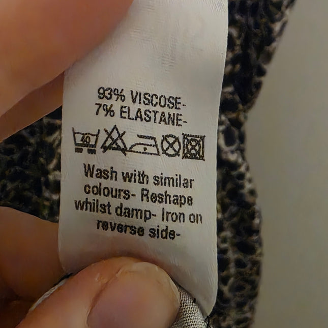 Wallis – Size 14 Petite – Animal Printed Wrap Dress – Short Sleeved