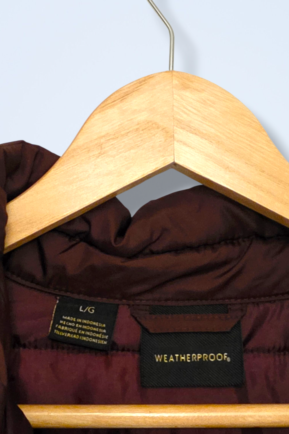 Weatherproof Size Large Burgundy Quilted Coat