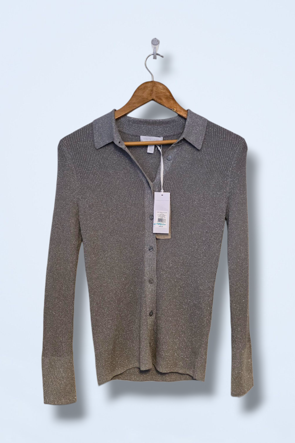 The White Company Sparkle Ribbed Knitted Shirt New Size 12