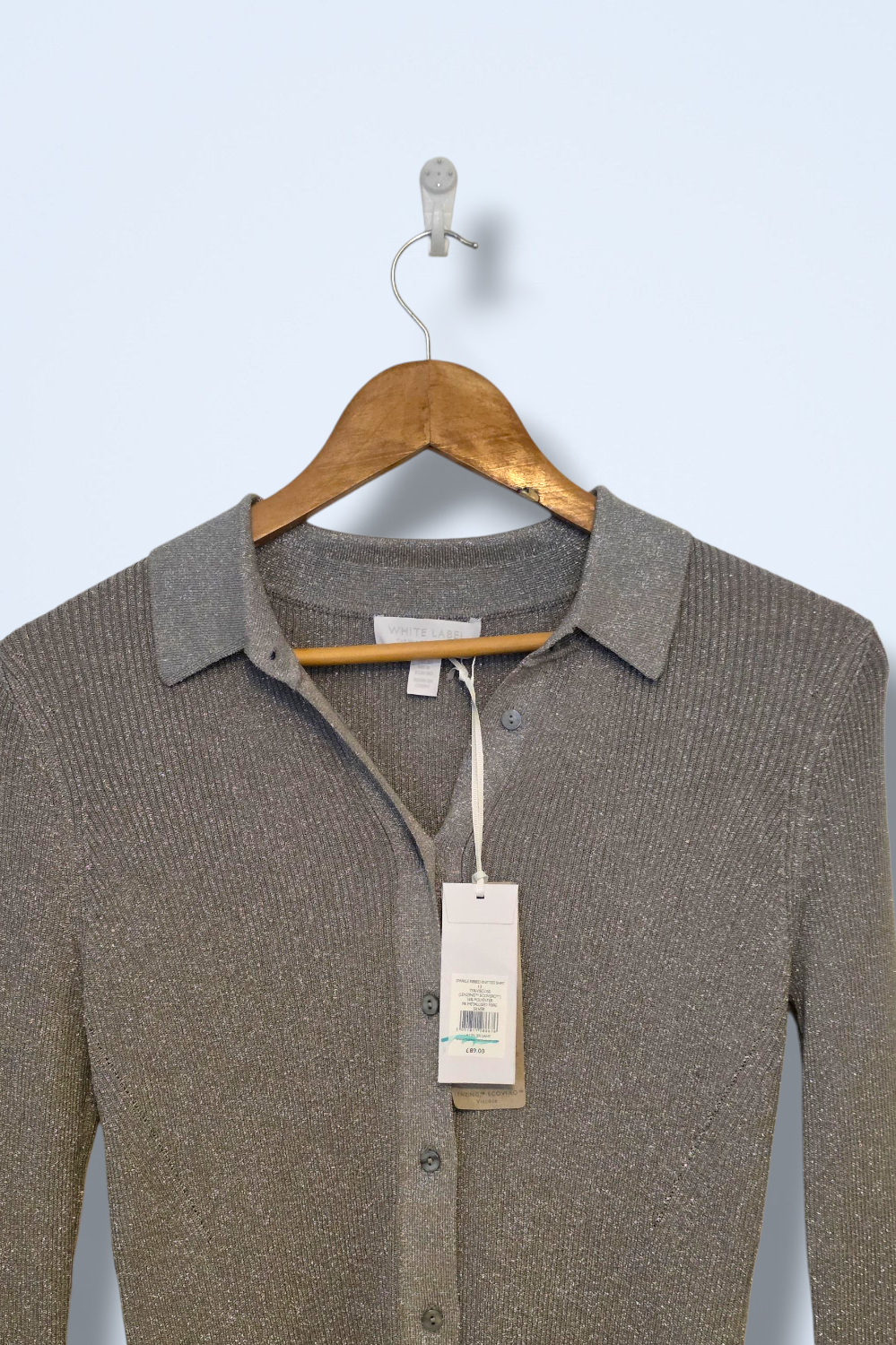 The White Company Sparkle Ribbed Knitted Shirt New Size 12