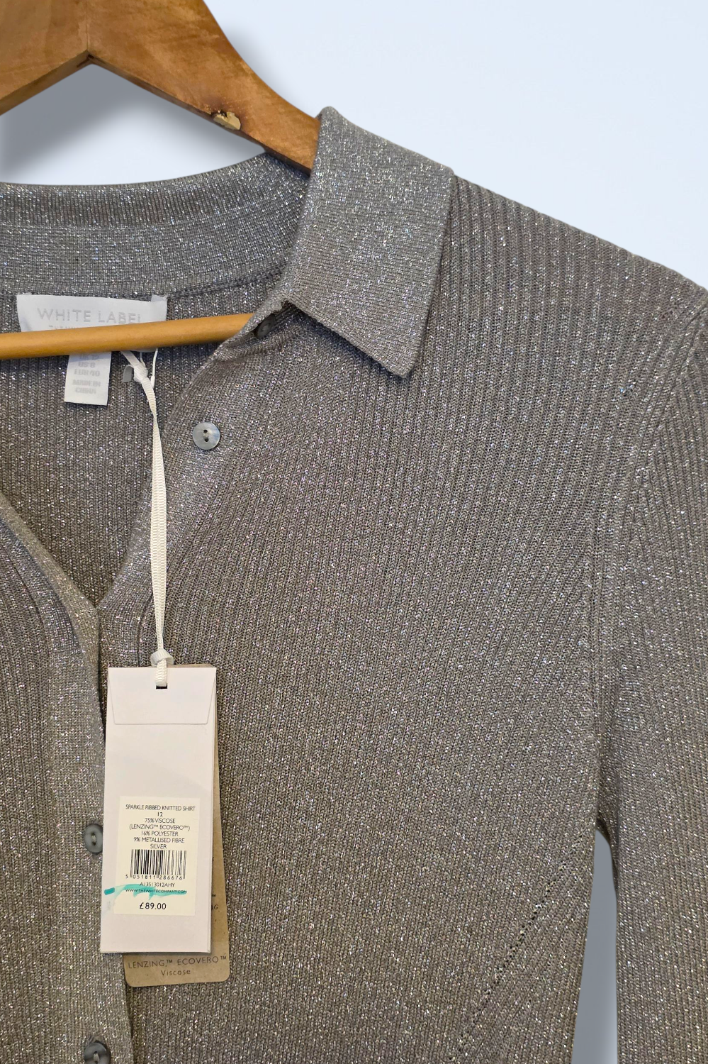 The White Company Sparkle Ribbed Knitted Shirt New Size 12