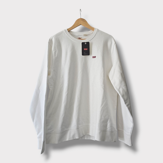 Levi's White Crew Neck Sweater – Size Large – Cotton – Minor Mark – New with Tags