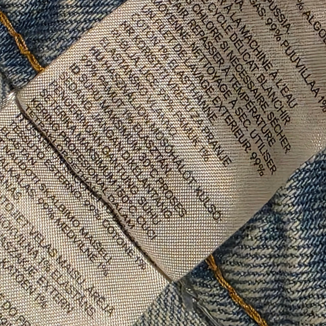 H&M Ripped Light Wash Denim Jeans Wide Leg UK 10