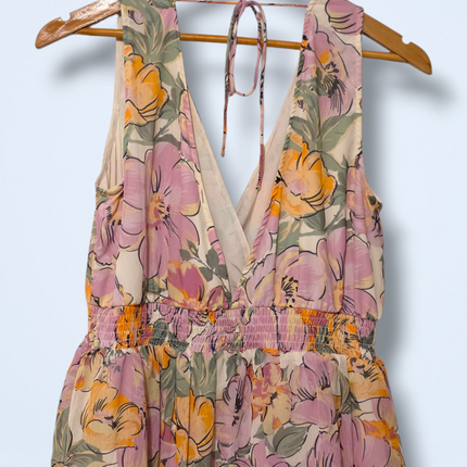 Y.A.S Floral Tiered V-Neck Midi Summer Dress Size Small