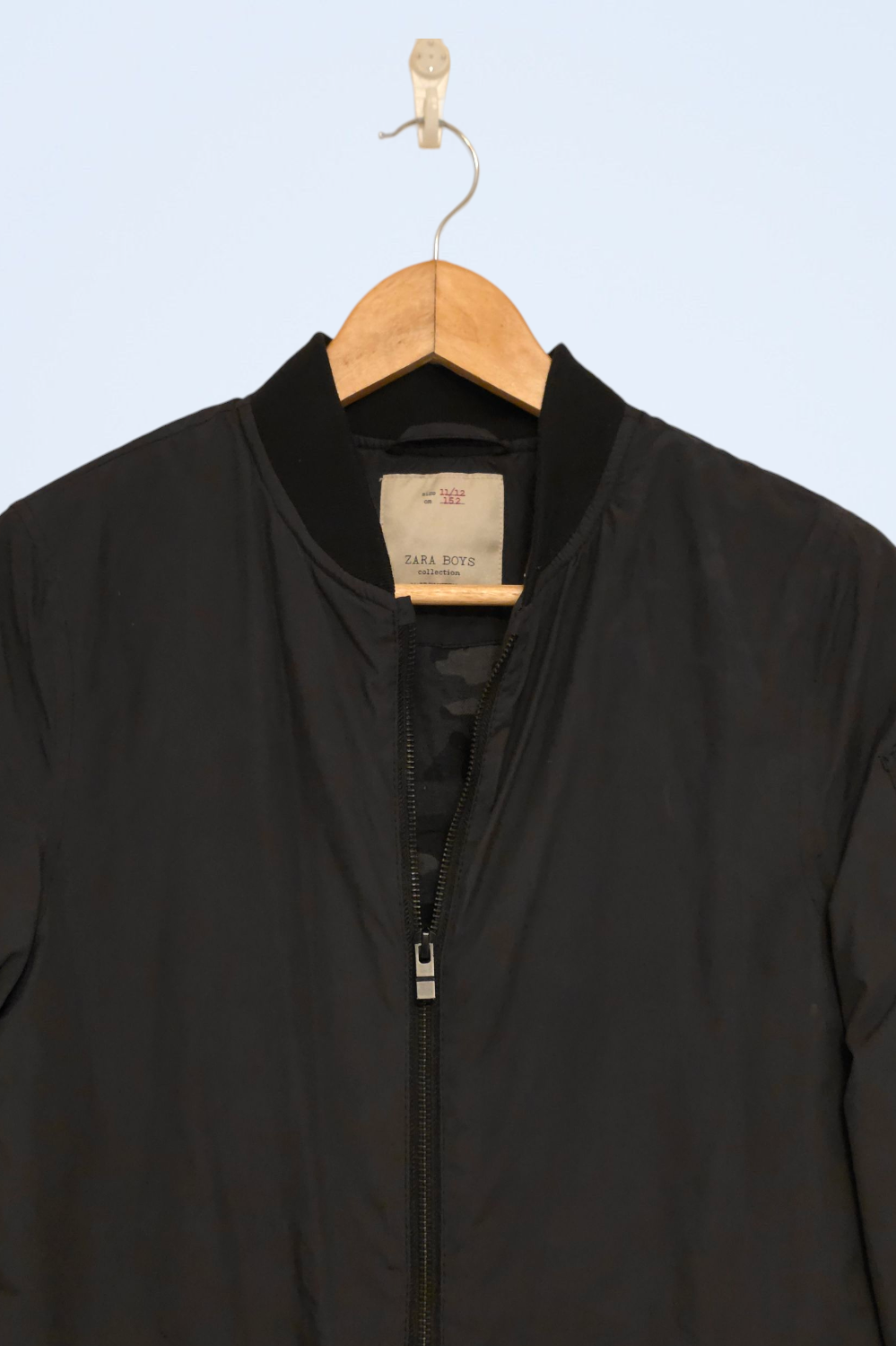 Zara Black Boys Zip-up Coat with Pockets Age 11/12