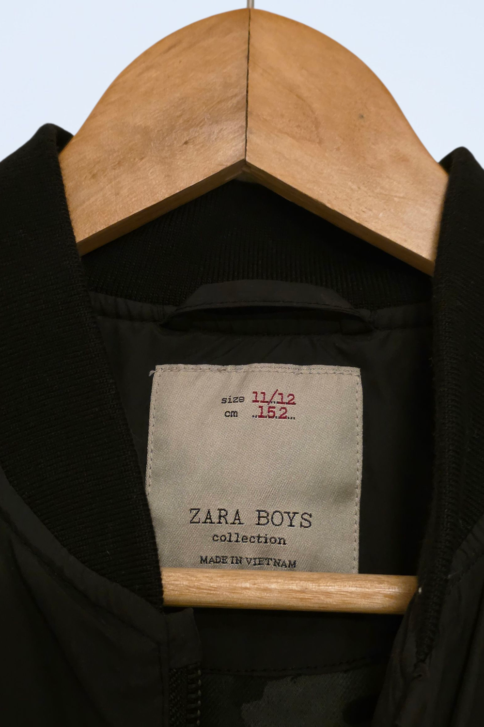 Zara Black Boys Zip-up Coat with Pockets Age 11/12