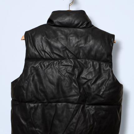 Zara Black Snap-button Zip-up Gilet Size Small