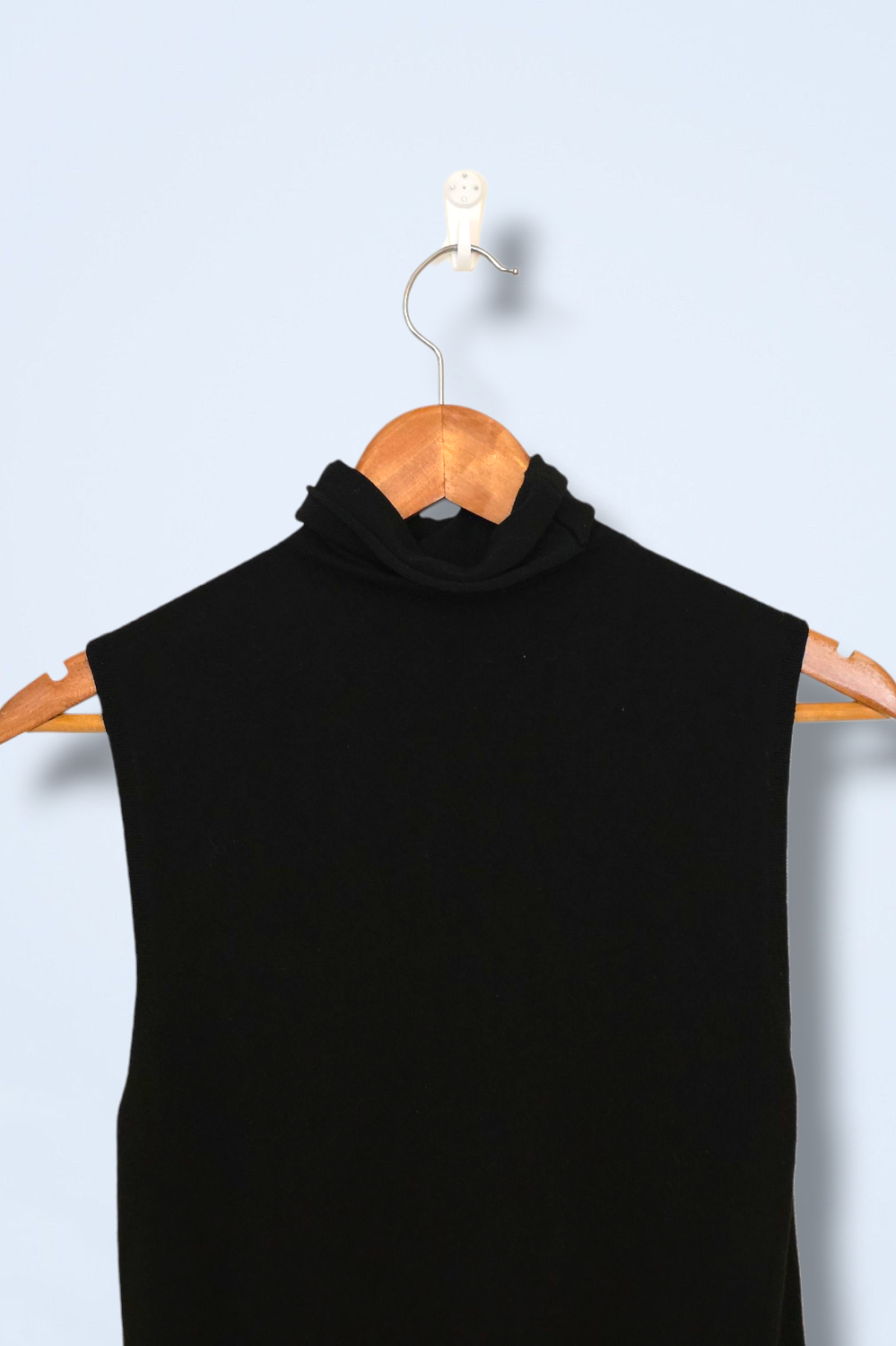 Zara Black Knitted Polo Neck Vest Top Sleeveless Size Small