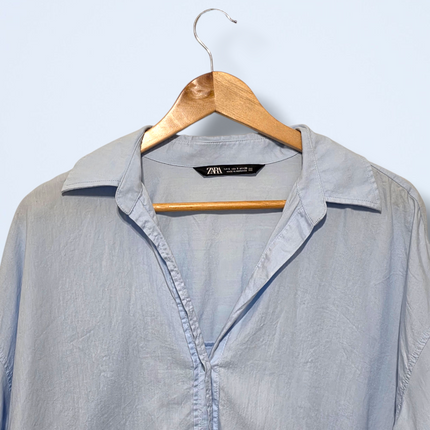 Zara – Size Small – Pale Blue Button-up Shirt – Long-sleeved