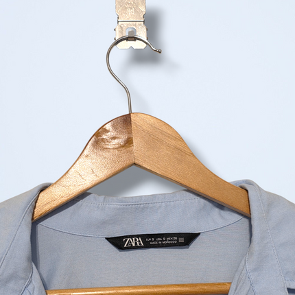 Zara – Size Small – Pale Blue Button-up Shirt – Long-sleeved