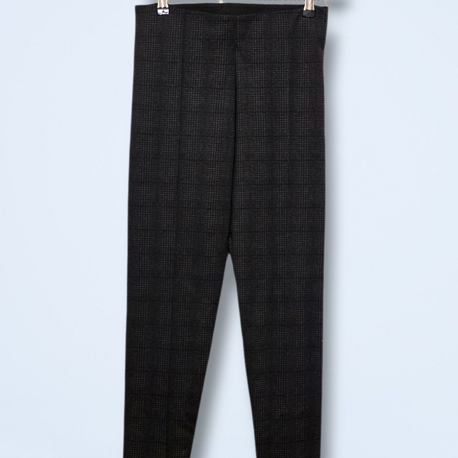 Zara – Black & Grey Check Trousers – Size Small – Pleated Front