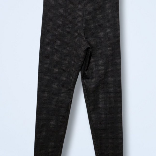 Zara – Black & Grey Check Trousers – Size Small – Pleated Front