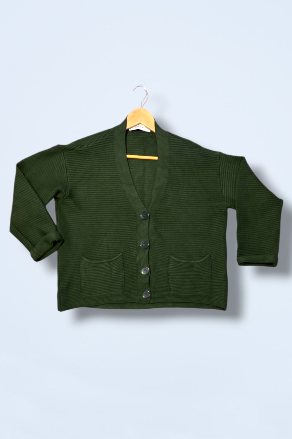 Dark Green Zara Chunky Oversized Cardigan Small