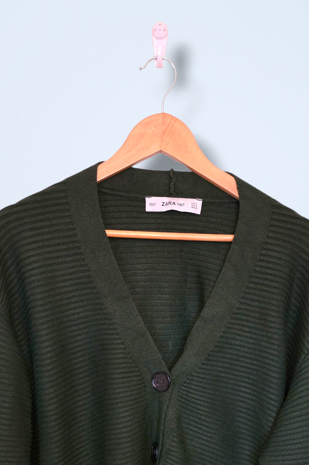 Dark Green Zara Chunky Oversized Cardigan Small