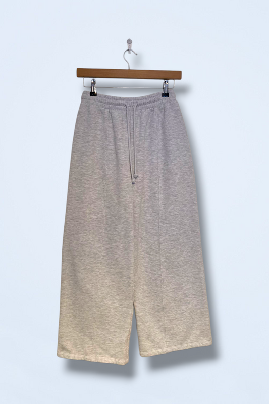 Grey Wide Leg Zara Jogging Bottoms Size Small Cotton Blend