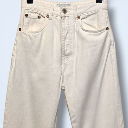 Zara – White Straight-leg Denim Jeans – EU 34 W26