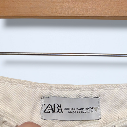 Zara – White Straight-leg Denim Jeans – EU 34 W26