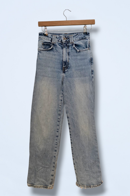 Zara Distressed Light Blue Mom Jeans UK Size 8 Cotton & Elastane