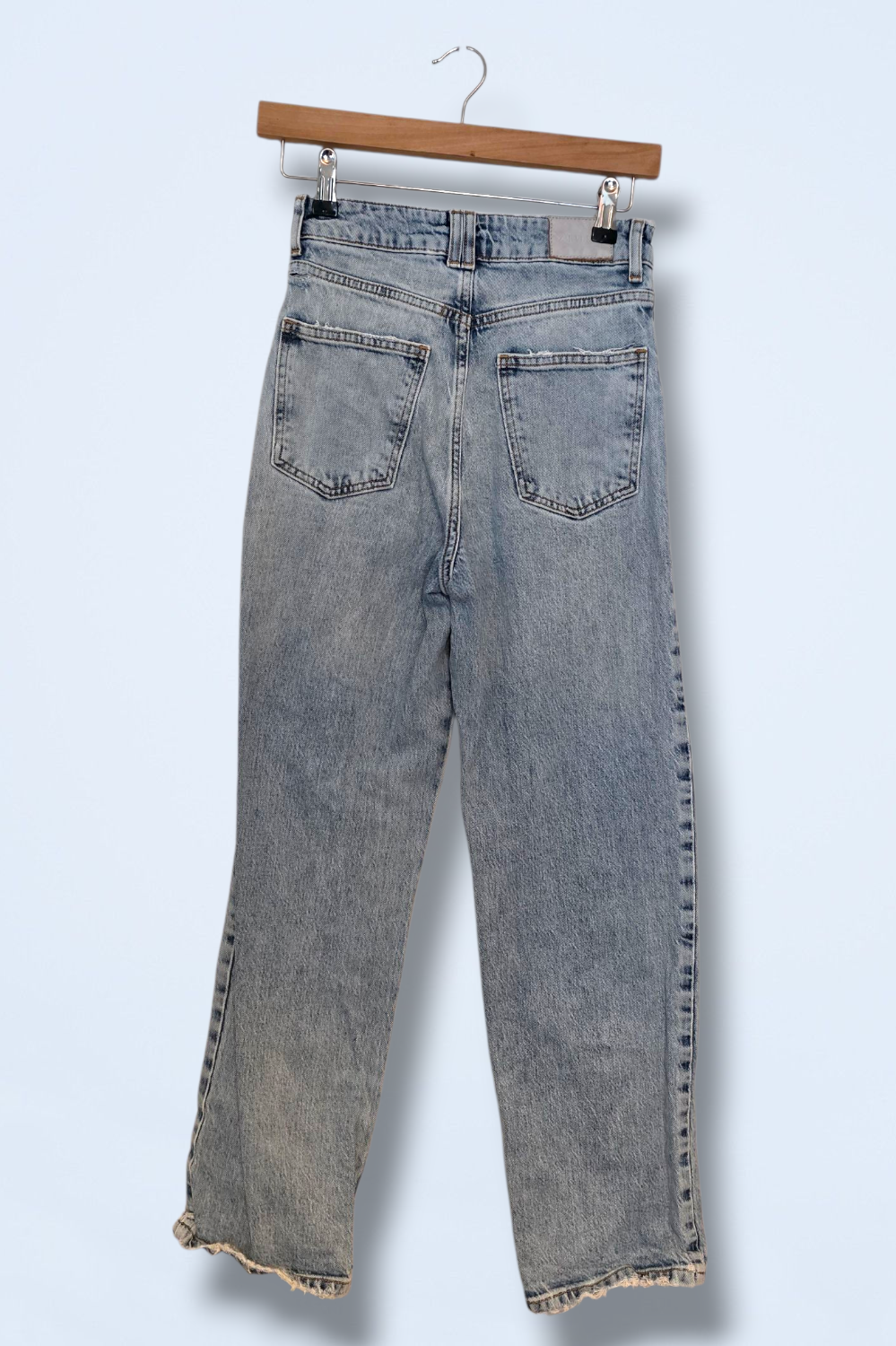 Zara Distressed Light Blue Mom Jeans UK Size 8 Cotton & Elastane