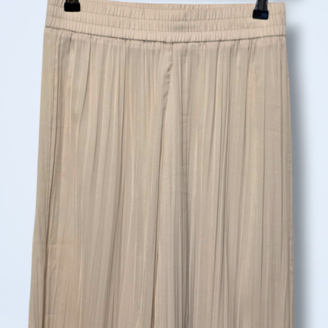 Zara – Straight-leg Pleated Trousers – Cream – Elasticated Size XS