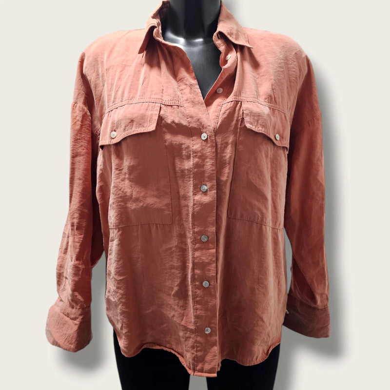 Zara Size Small Rust Print Buttoned Shirt