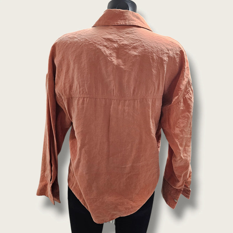 Zara Size Small Rust Print Buttoned Shirt