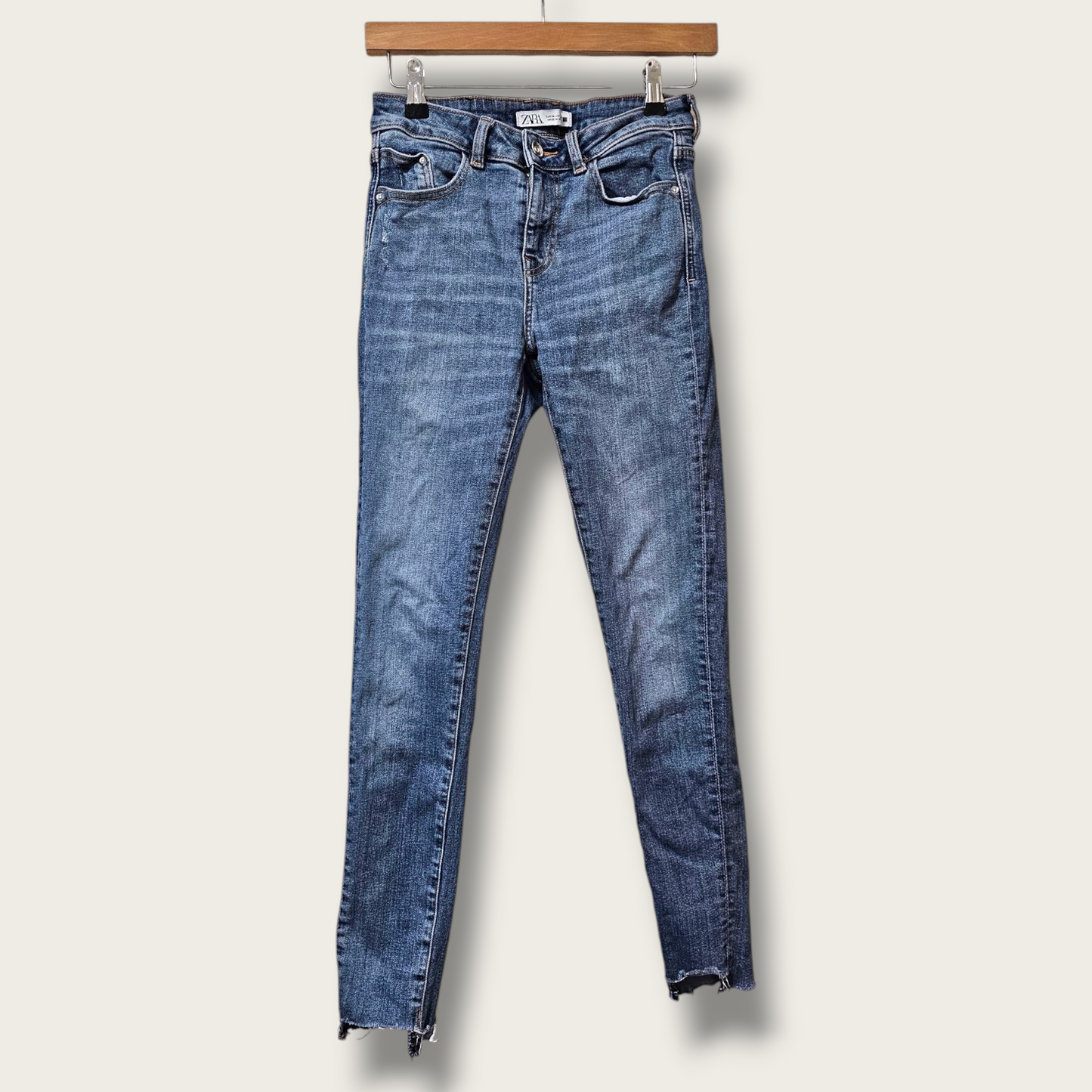 Denim High-wasited Zara Jeans UK 8 Elasticated