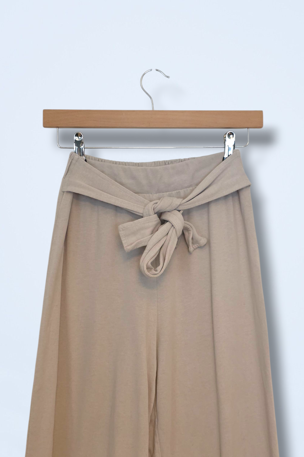 Zara Size Small Belted Beige Wide Leg Jogger-style Trouser
