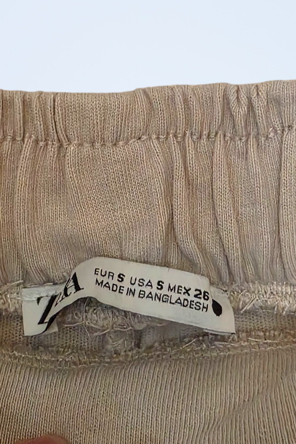 Zara Size Small Belted Beige Wide Leg Jogger-style Trouser