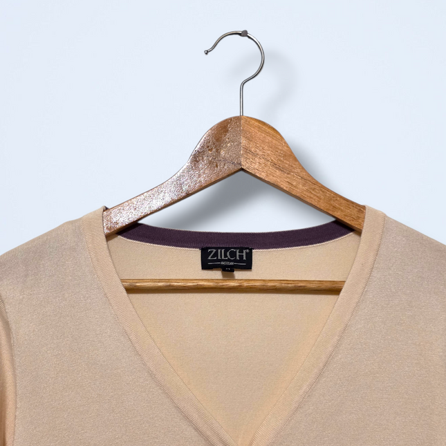 Zilch – Size Medium – Cream Button-up Cardigan – Bamboo