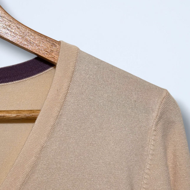 Zilch – Size Medium – Cream Button-up Cardigan – Bamboo