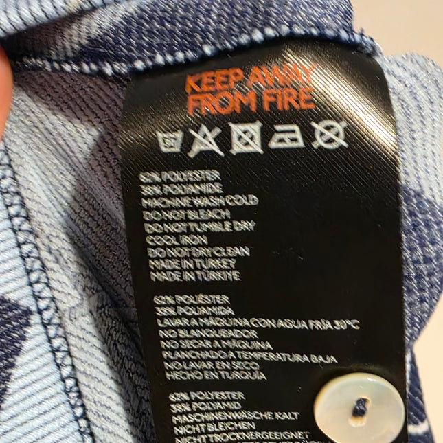 Iets Frans… Blue Argyle Printed Button Cardigan New Size Large