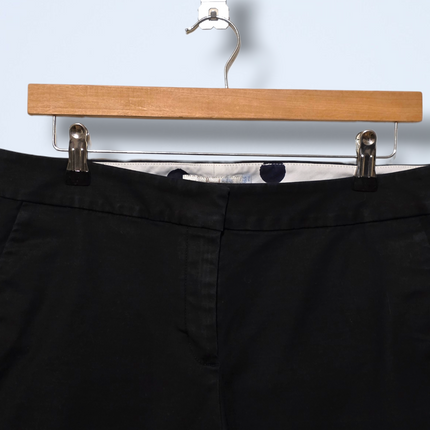 Boden – Size UK 12 – Black 8” Cotton Elastane Shorts High Rise